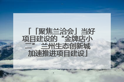 「聚焦兰洽会」当好项目建设的“金牌店小二” 兰州生态创新城加速推进项目建设