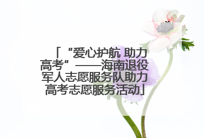 “爱心护航 助力高考”——海南退役军人志愿服务队助力高考志愿服务活动