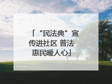 “民法典”宣传进社区 普法惠民暖人心