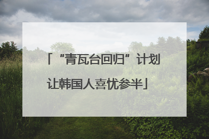 “青瓦台回归”计划让韩国人喜忧参半