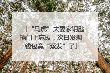 “马虎”夫妻家钥匙插门上忘拔，次日发现钱包竟“蒸发”了