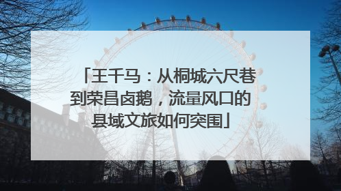 王千马：从桐城六尺巷到荣昌卤鹅，流量风口的县域文旅如何突围