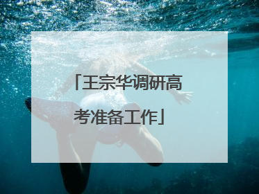 王宗华调研高考准备工作