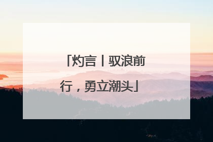 灼言丨驭浪前行，勇立潮头