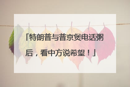 特朗普与普京煲电话粥后，看中方说希望！