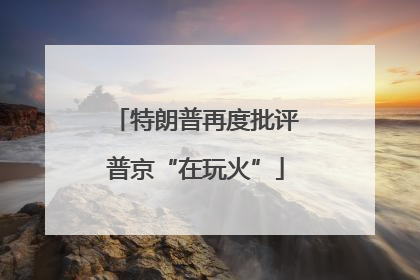 特朗普再度批评普京“在玩火”