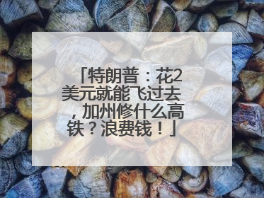 特朗普：花2美元就能飞过去，加州修什么高铁？浪费钱！
