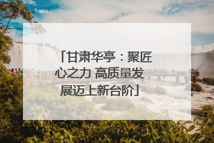 甘肃华亭：聚匠心之力 高质量发展迈上新台阶