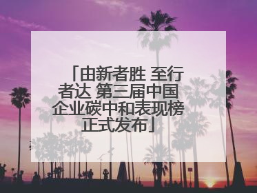 由新者胜 至行者达 第三届中国企业碳中和表现榜正式发布