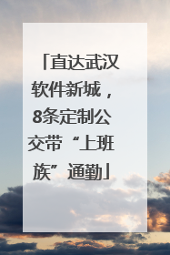 直达武汉软件新城，8条定制公交带“上班族”通勤