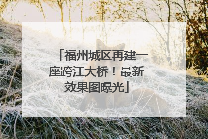 福州城区再建一座跨江大桥！最新效果图曝光