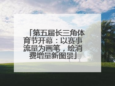 第五届长三角体育节开幕：以赛事流量为画笔，绘消费增量新图景