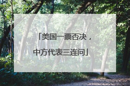 美国一票否决，中方代表三连问