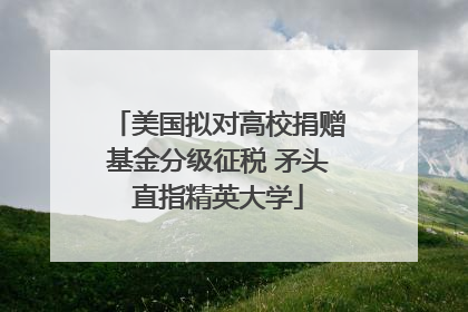 美国拟对高校捐赠基金分级征税 矛头直指精英大学