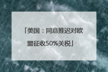 美国：同意推迟对欧盟征收50%关税