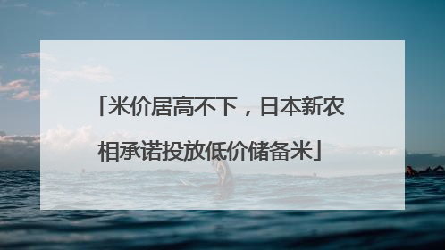 米价居高不下，日本新农相承诺投放低价储备米