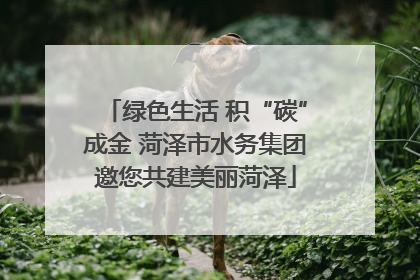 绿色生活 积“碳”成金 菏泽市水务集团邀您共建美丽菏泽