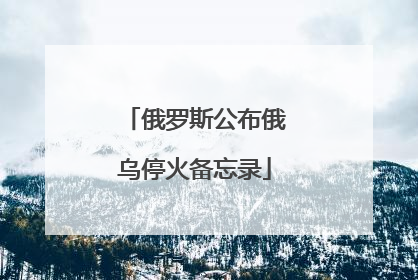 俄罗斯公布俄乌停火备忘录
