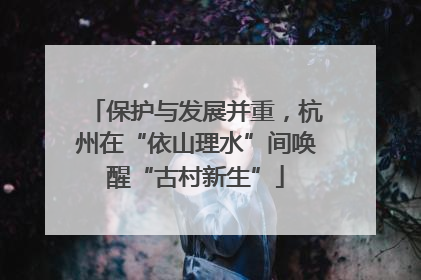 保护与发展并重，杭州在“依山理水”间唤醒“古村新生”