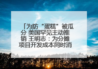 为防“蛋糕”被瓜分 美国罕见主动推销 王明志：为分摊项目开发成本同时消除潜在威胁
