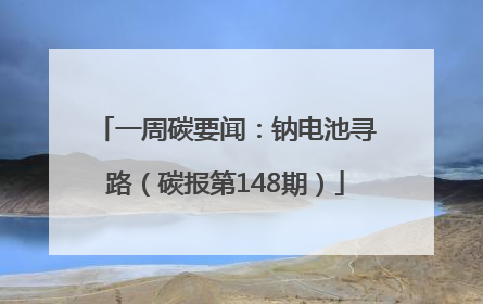 一周碳要闻：钠电池寻路（碳报第148期）