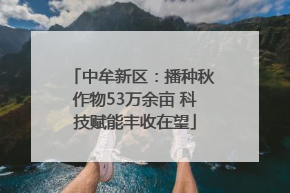 中牟新区：播种秋作物53万余亩 科技赋能丰收在望