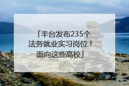 丰台发布235个法务就业实习岗位！面向这些高校