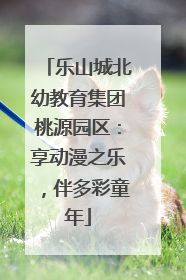 乐山城北幼教育集团桃源园区：享动漫之乐，伴多彩童年