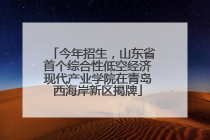 今年招生，山东省首个综合性低空经济现代产业学院在青岛西海岸新区揭牌