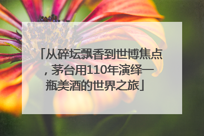 从碎坛飘香到世博焦点，茅台用110年演绎一瓶美酒的世界之旅