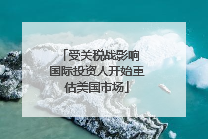 受关税战影响 国际投资人开始重估美国市场