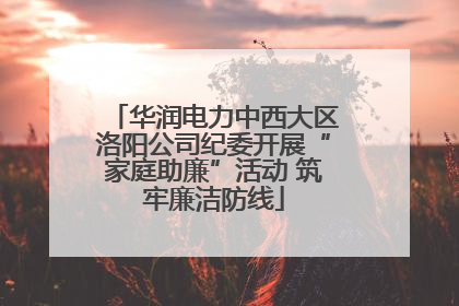 华润电力中西大区洛阳公司纪委开展“家庭助廉”活动 筑牢廉洁防线