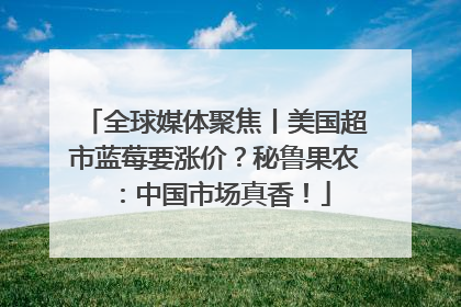 全球媒体聚焦丨美国超市蓝莓要涨价？秘鲁果农：中国市场真香！