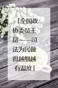 全国政协委员王昆——司法为民做得越细越有温度
