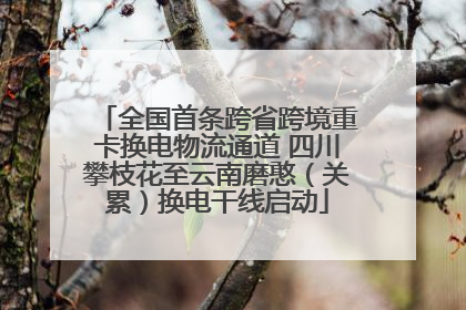 全国首条跨省跨境重卡换电物流通道 四川攀枝花至云南磨憨（关累）换电干线启动