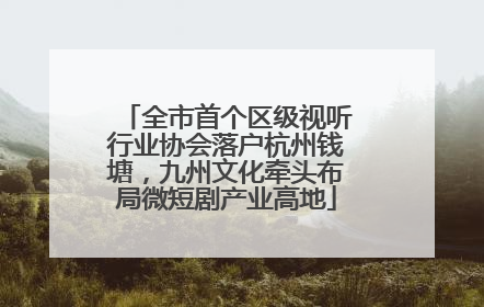 全市首个区级视听行业协会落户杭州钱塘，九州文化牵头布局微短剧产业高地