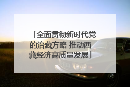 全面贯彻新时代党的治藏方略 推动西藏经济高质量发展