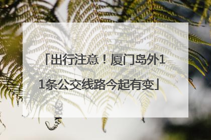 出行注意！厦门岛外11条公交线路今起有变