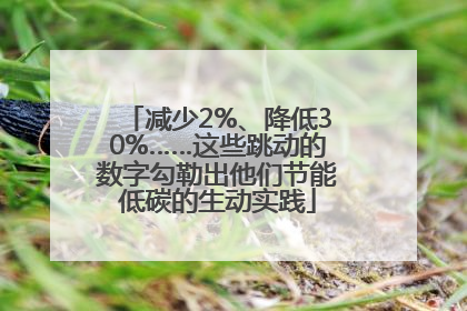 减少2%、降低30%……这些跳动的数字勾勒出他们节能低碳的生动实践