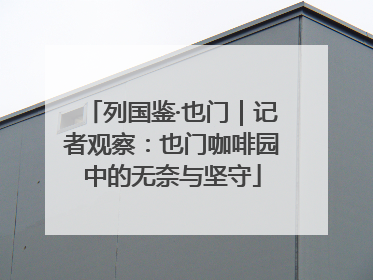列国鉴·也门｜记者观察：也门咖啡园中的无奈与坚守
