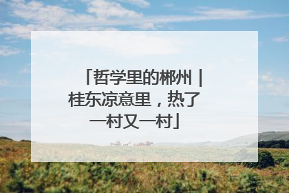 哲学里的郴州｜桂东凉意里，热了一村又一村