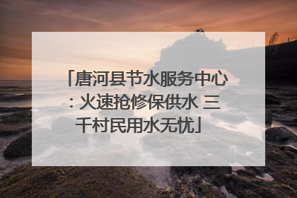 唐河县节水服务中心：火速抢修保供水 三千村民用水无忧