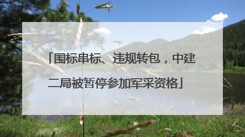 围标串标、违规转包，中建二局被暂停参加军采资格