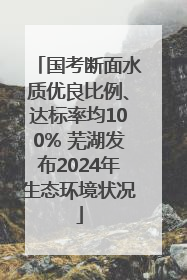 国考断面水质优良比例、达标率均100% 芜湖发布2024年生态环境状况