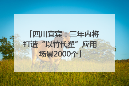 四川宜宾：三年内将打造“以竹代塑”应用场景2000个