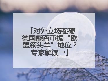 对外立场强硬 德国能否重振“欧盟领头羊”地位？专家解读→