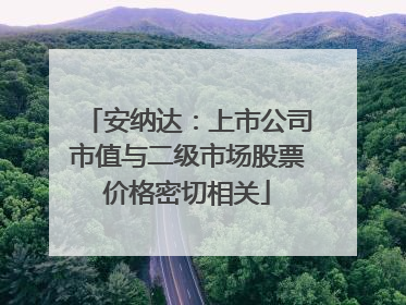 安纳达：上市公司市值与二级市场股票价格密切相关