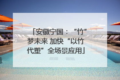 安徽宁国：“竹”梦未来 加快“以竹代塑”全场景应用