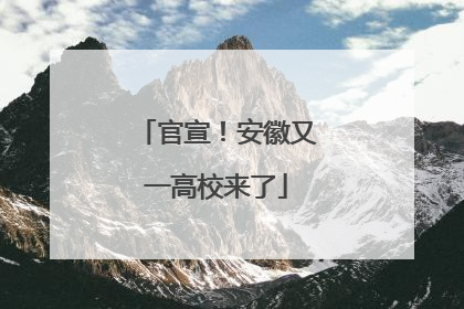 官宣！安徽又一高校来了