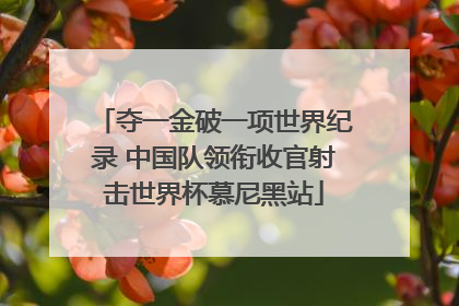 夺一金破一项世界纪录 中国队领衔收官射击世界杯慕尼黑站